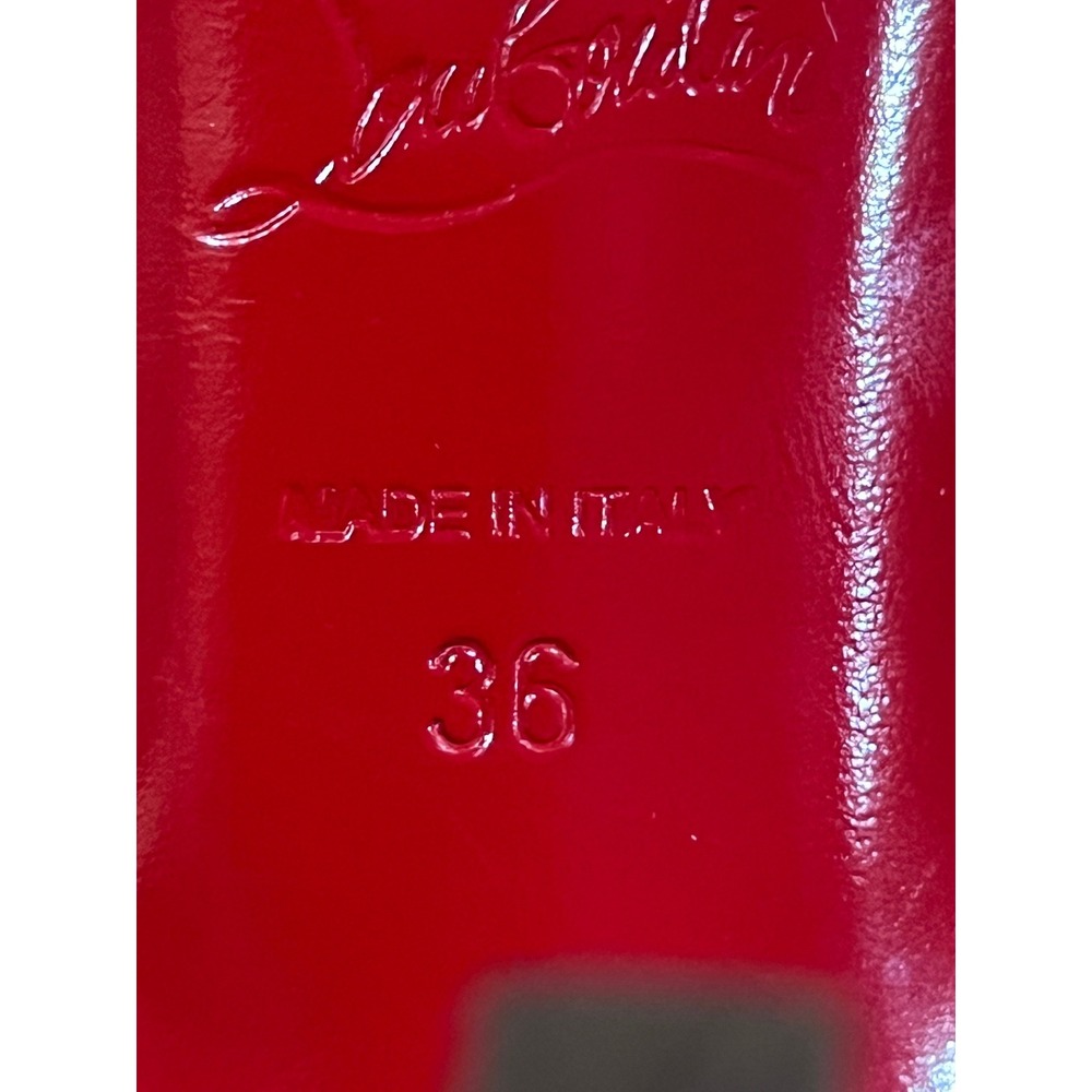 Christian Louboutin Simple Pump Nude Patent Leather Red Bottom Heels Size 36 - Picture 6 of 6